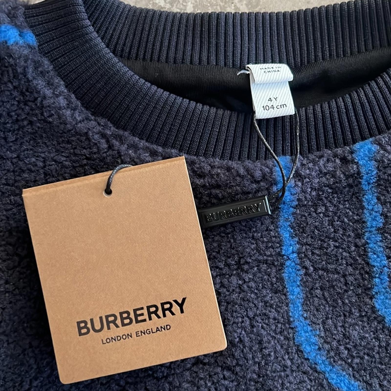 NEW Burberry Edgar Sweater, Blue Black Size 4Y New w/Tag