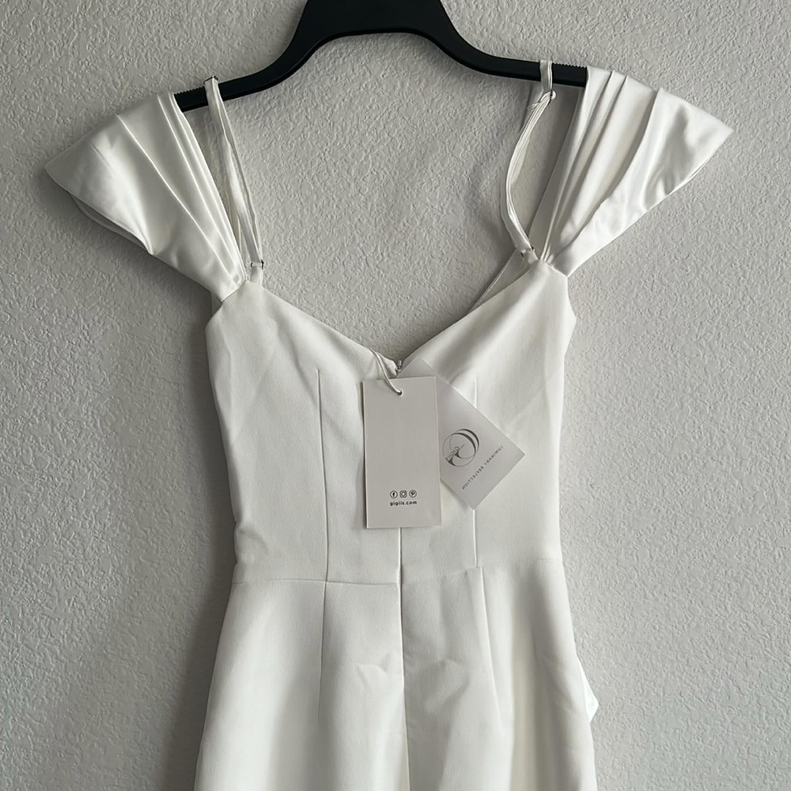 GiGii’s Luminary Reflection June Dress w/Swarovski Stone Details, White XS NWT