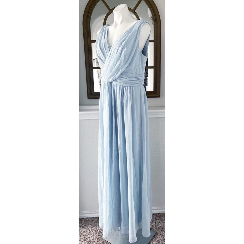 NEW Dessy Collection Surplice Ruched Chiffon Gown, Size 16, New w/o Tag $273