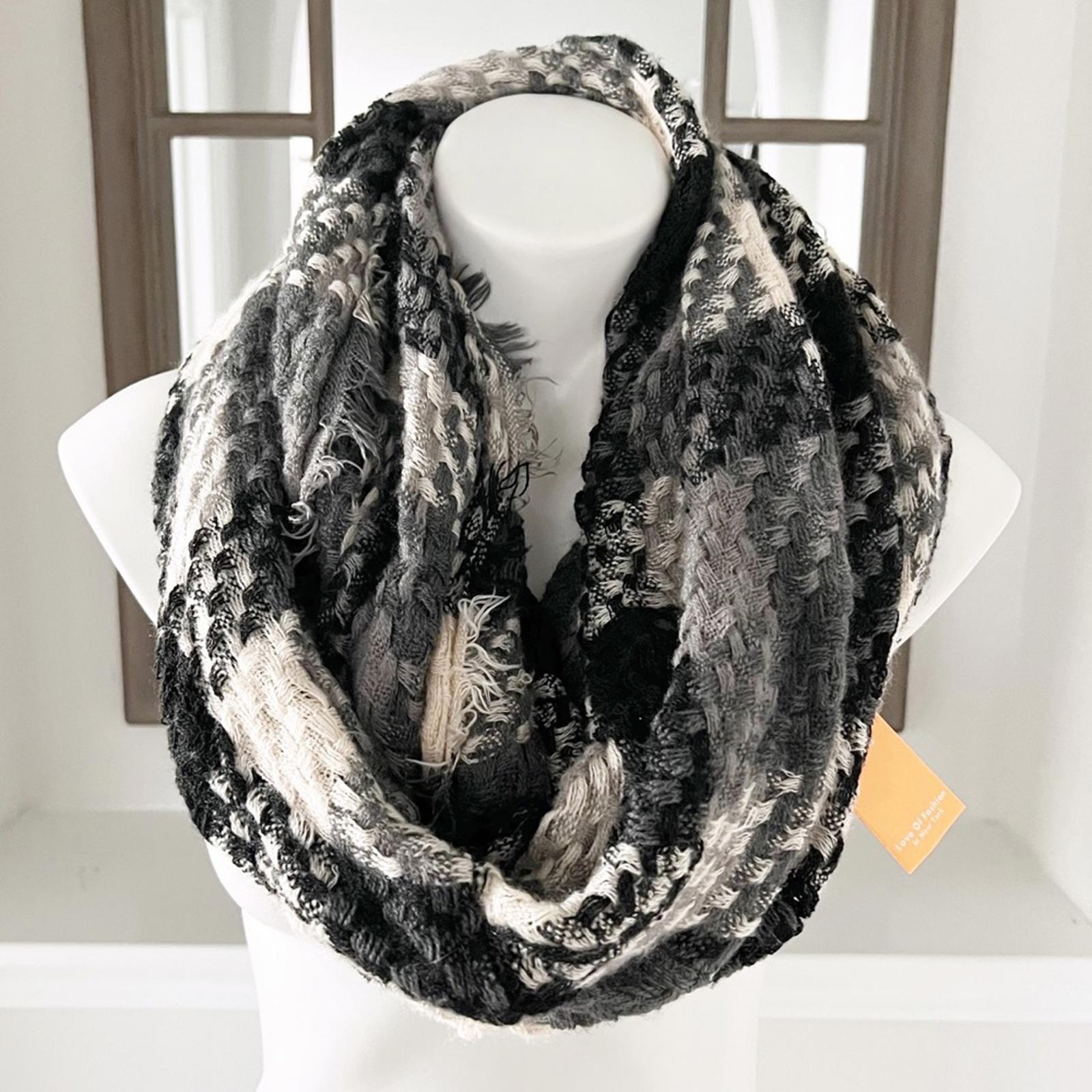 Love of Fashion (LOF) Woven Infinity Scarf, Brown Multi New w/Tag