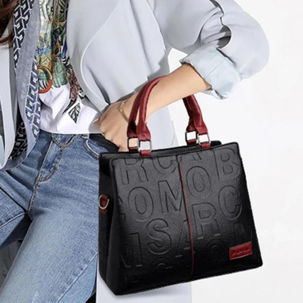 NEW JingPin Piju Faux Leather Bag, Crossbody|Shoulder Bag Black Red New w/o Tag