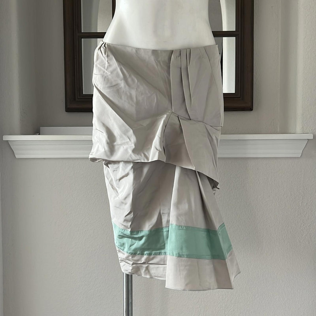 NEW Marc Jacobs Grey Pleated Detail Midi Skirt, Size 6 EXCELLENT!
