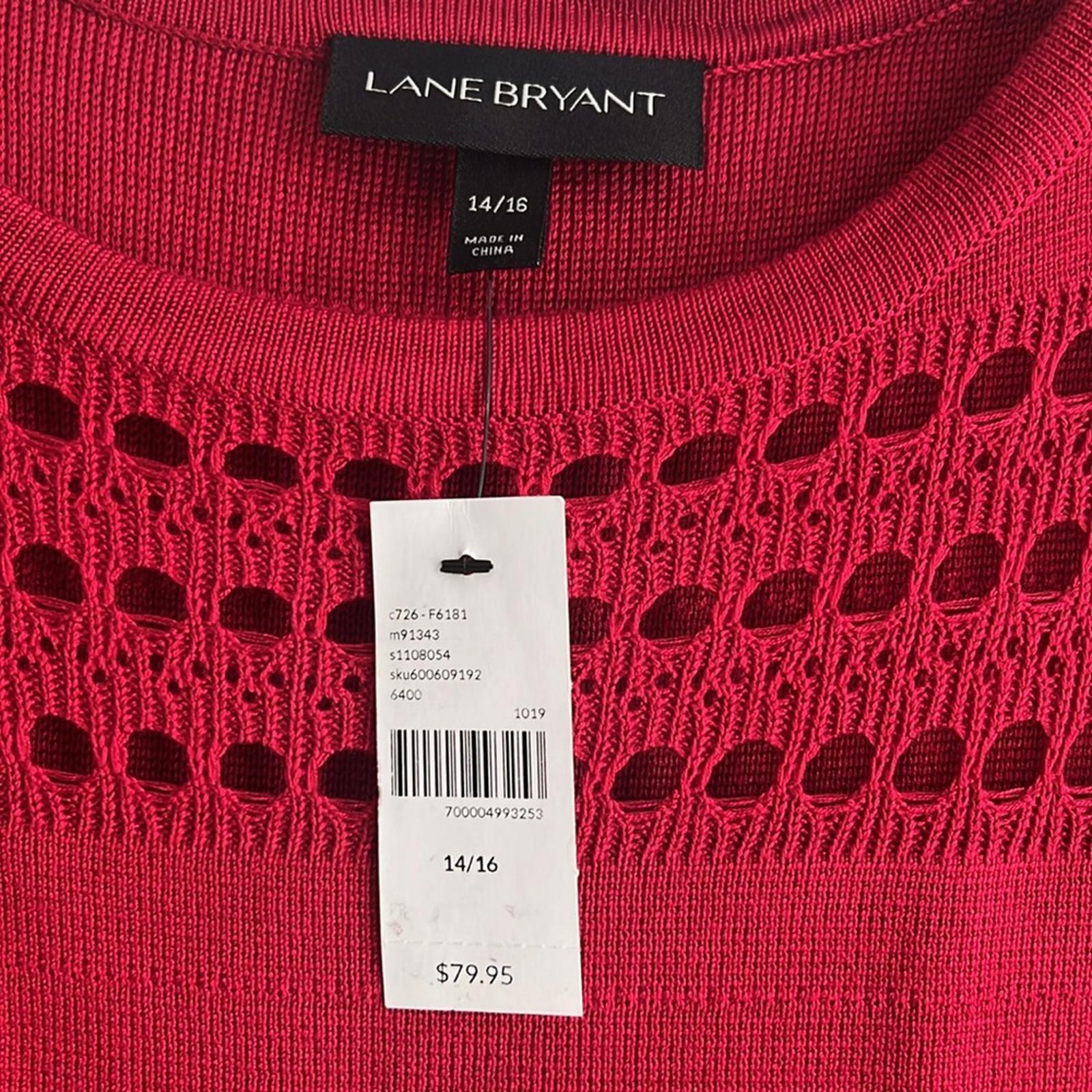 Lane Bryant Red A-Line Dress with 3/4 Sleeves, NWT, Size 14/16