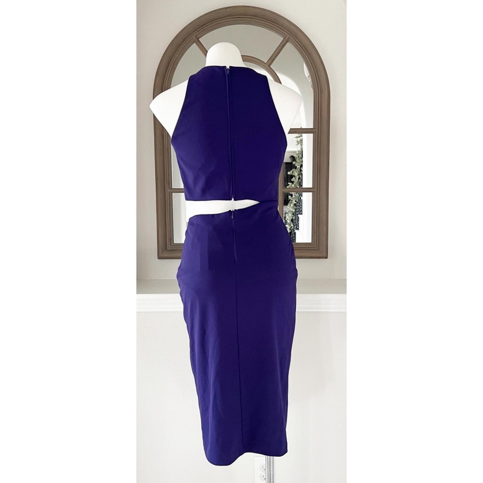 Aqua Bloomingdale’s Asymmetric Cutout Dress in Mulberry/Purple Size 6 NWT $238