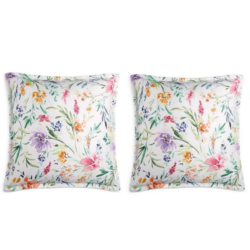 2 SKY Pastel Perennials Floral Euro Shams in Multi, New in Box $145