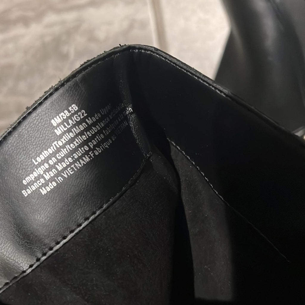 Karl Lagerfeld Milla Tall Leather Lug Sole Riding Boots in Black, Size 8 NEW
