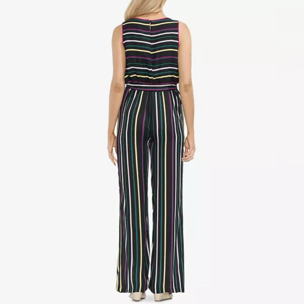 Vince Camuto Striped Jumpsuit in Black Multi, Size XL