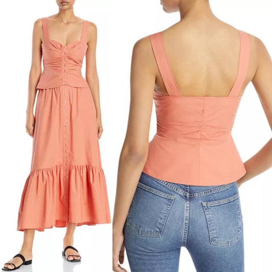A.L.C. Lilah Cotton Sweetheart Top in Apricot Size 8 New w/Tag Retail $275
