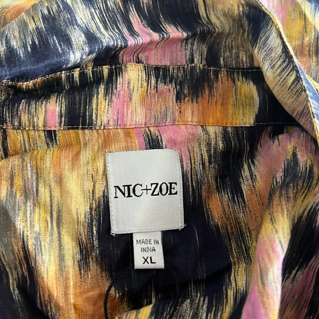 NIC+ZOE Dreamy Refined Ruffle Shirt, Yellow Multi Size XL New w/Tag $158