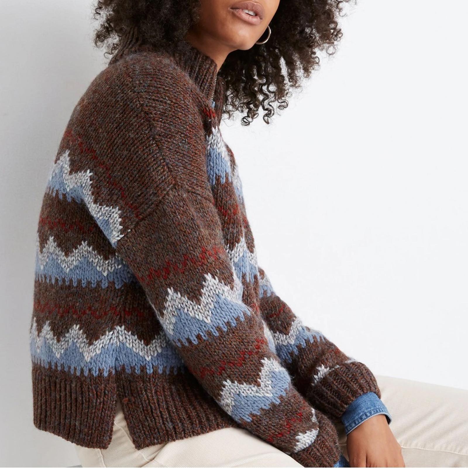 Madewell Stowe Fair Isle Half-Zip Sweater, Size XL New w/Tag