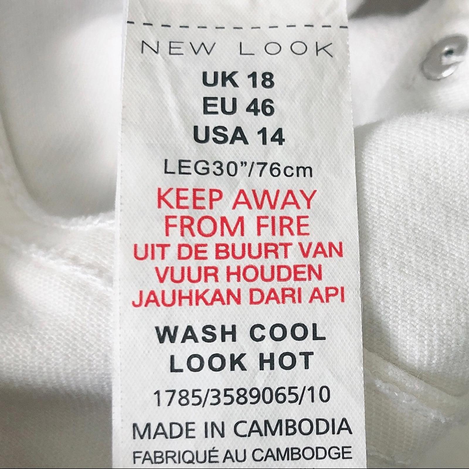 New Look High Waist Super Skinny Jeans in White, Size UK18 / US14