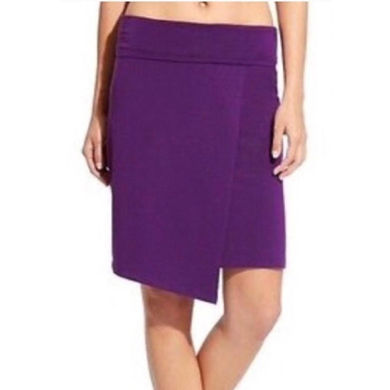 Athleta Seaside Fold Over Skirt Faux Wrap Mini Waist Band Purple, Size XS NWT