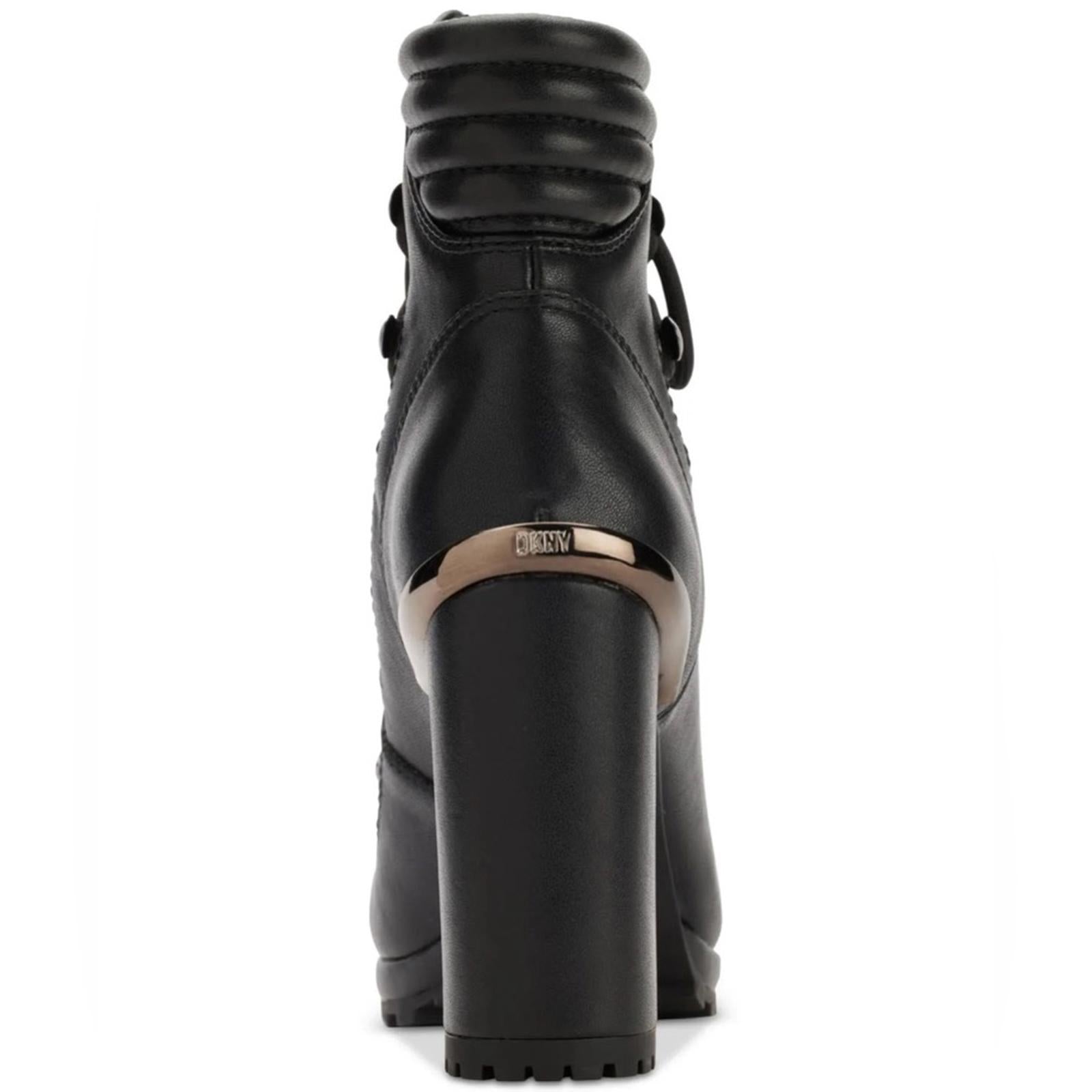 DKNY Lenni Lace-Up Ankle Boots, Oiled Suede Black Size 11 New in Box Retail $189