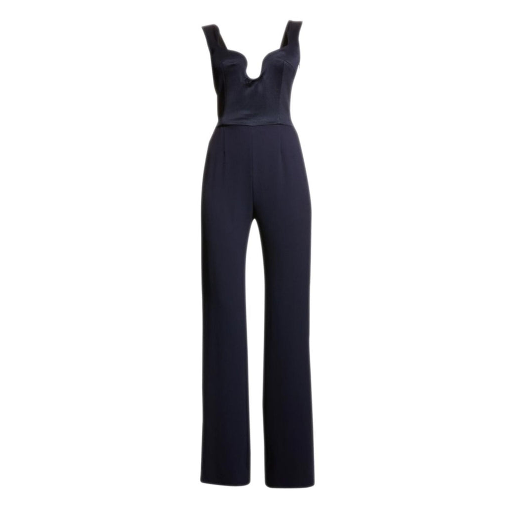 GALVAN Siren Scalloped Straight-Leg Jumpsuit in Black, US 8 NEW w/Tag $1,895