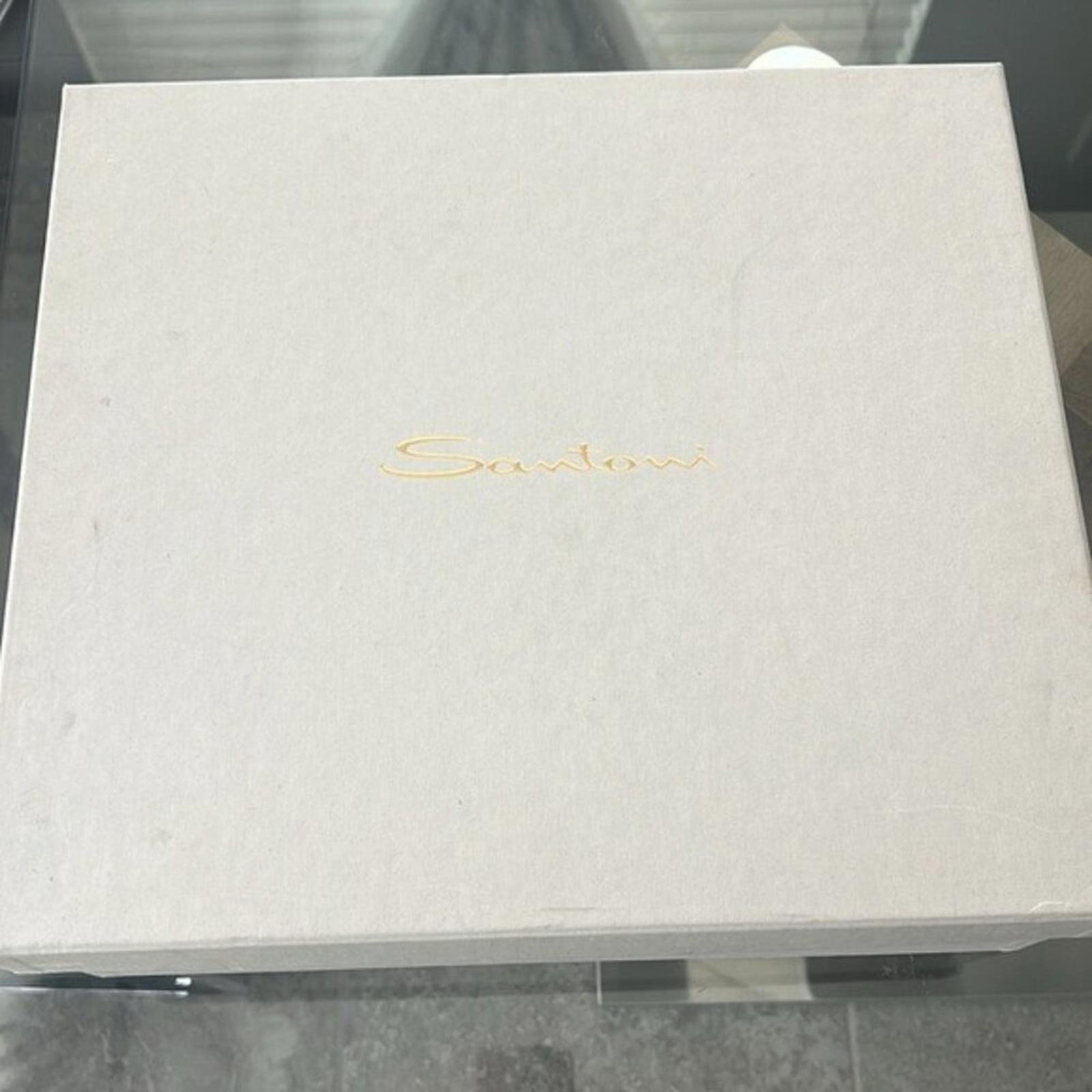 Santoni Farah Leather Genuine Shearling Lined Black Boots, Size 10.5 NEW in Box