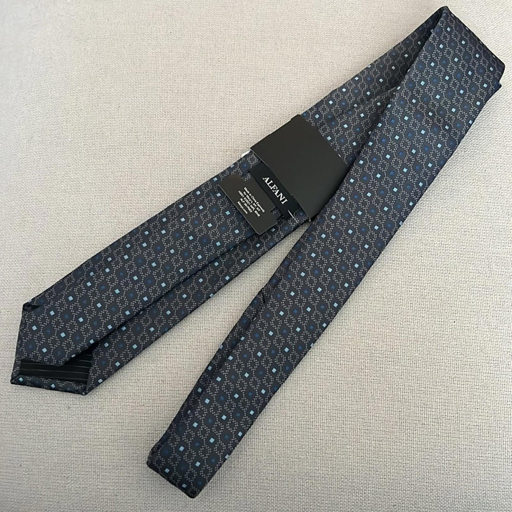 ALFATECH Stain Resistant Curtis Geo Neck Tie, Charcoal New w/Tag Retail $55
