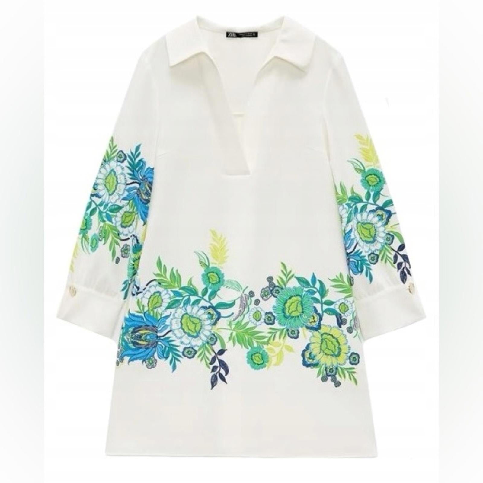 ZARA Jual Flower Print Collar Dress, Size XL New w/Tag