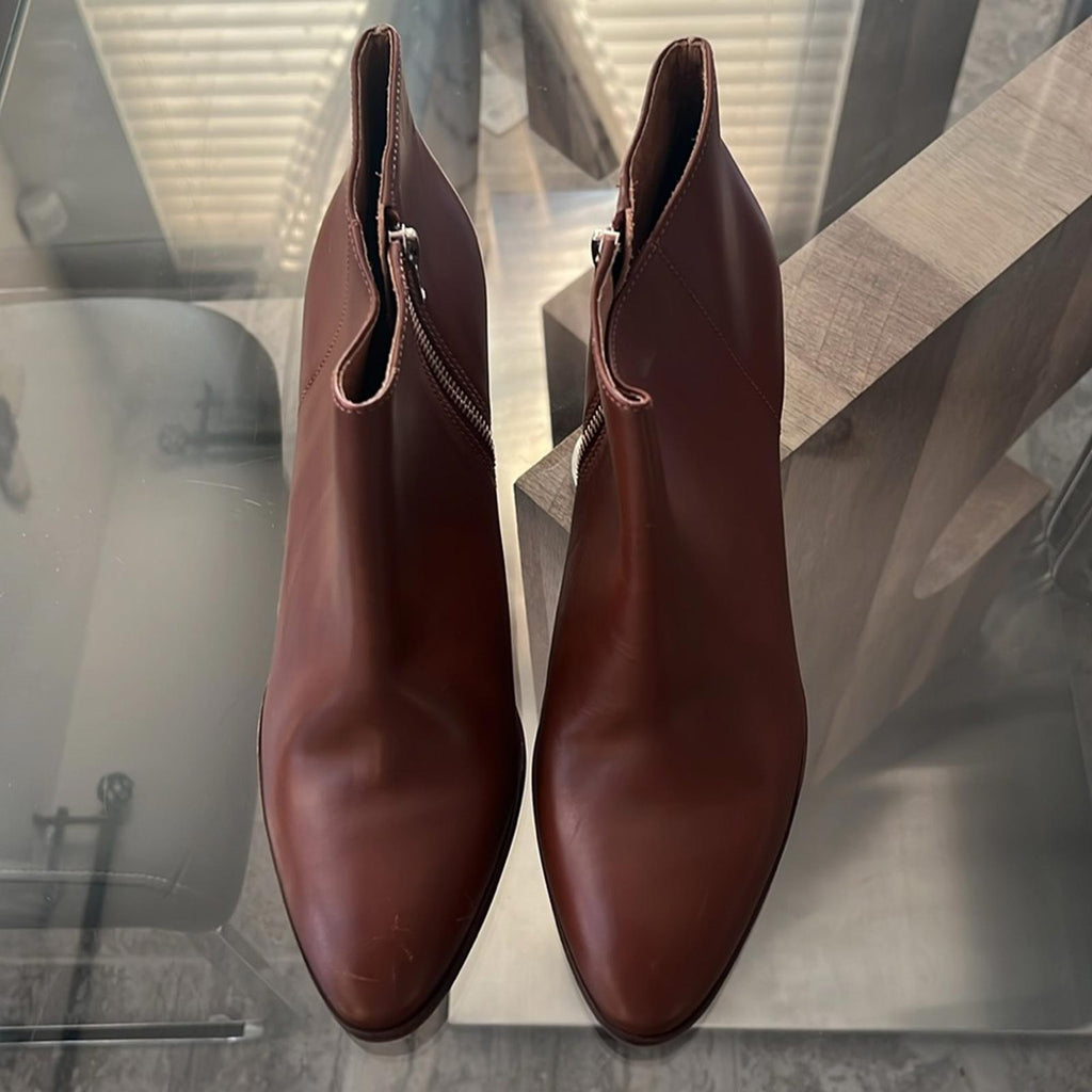 NEW J. Crew Brown Leather Ankle Boots, Size 12 New w/o Box