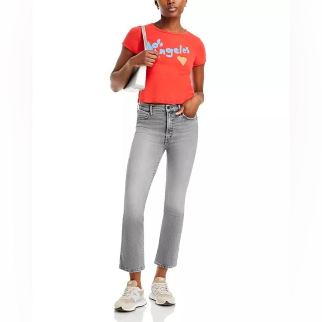 MOTHER The Hustler High Rise Ankle Bootcut Jeans in Barely There/Gray Size25 NEW