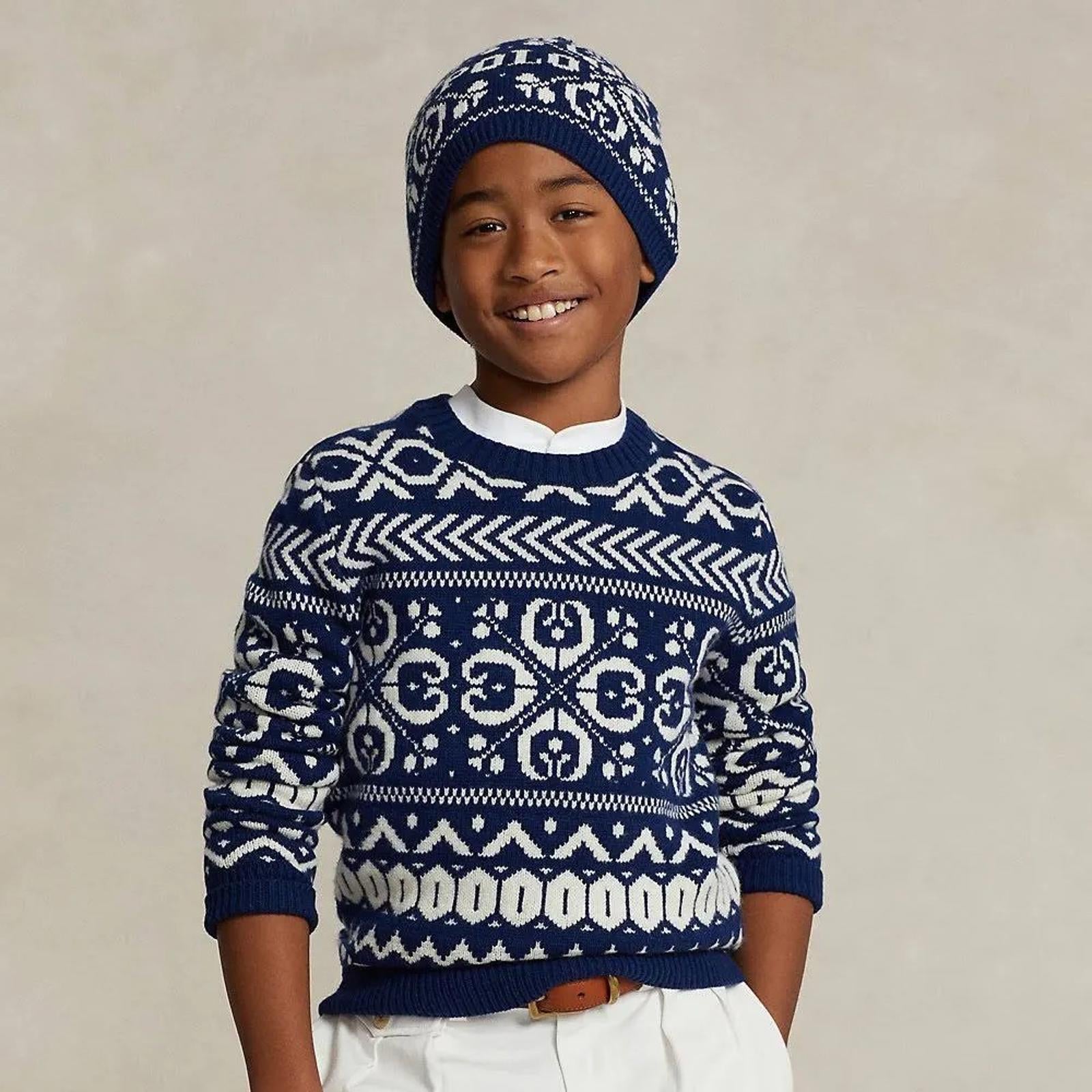 Polo Ralph Lauren Boy's Fair Isle Wool Sweater Multi Navy, Size 4 New w/Tag