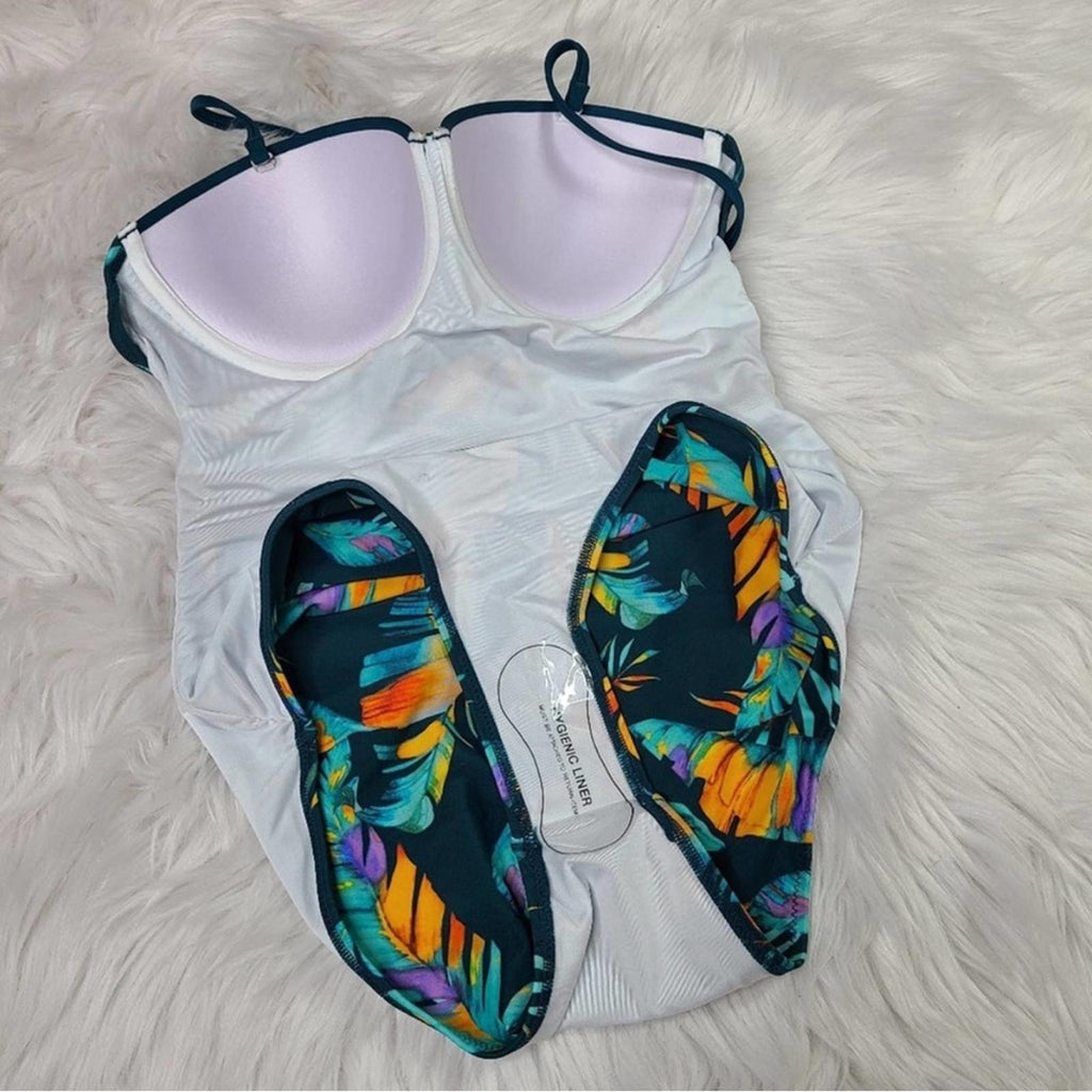 Cupshe Tropical Moulded Adjustable Straps One Piece Swimsuit, Size M New w/Tag