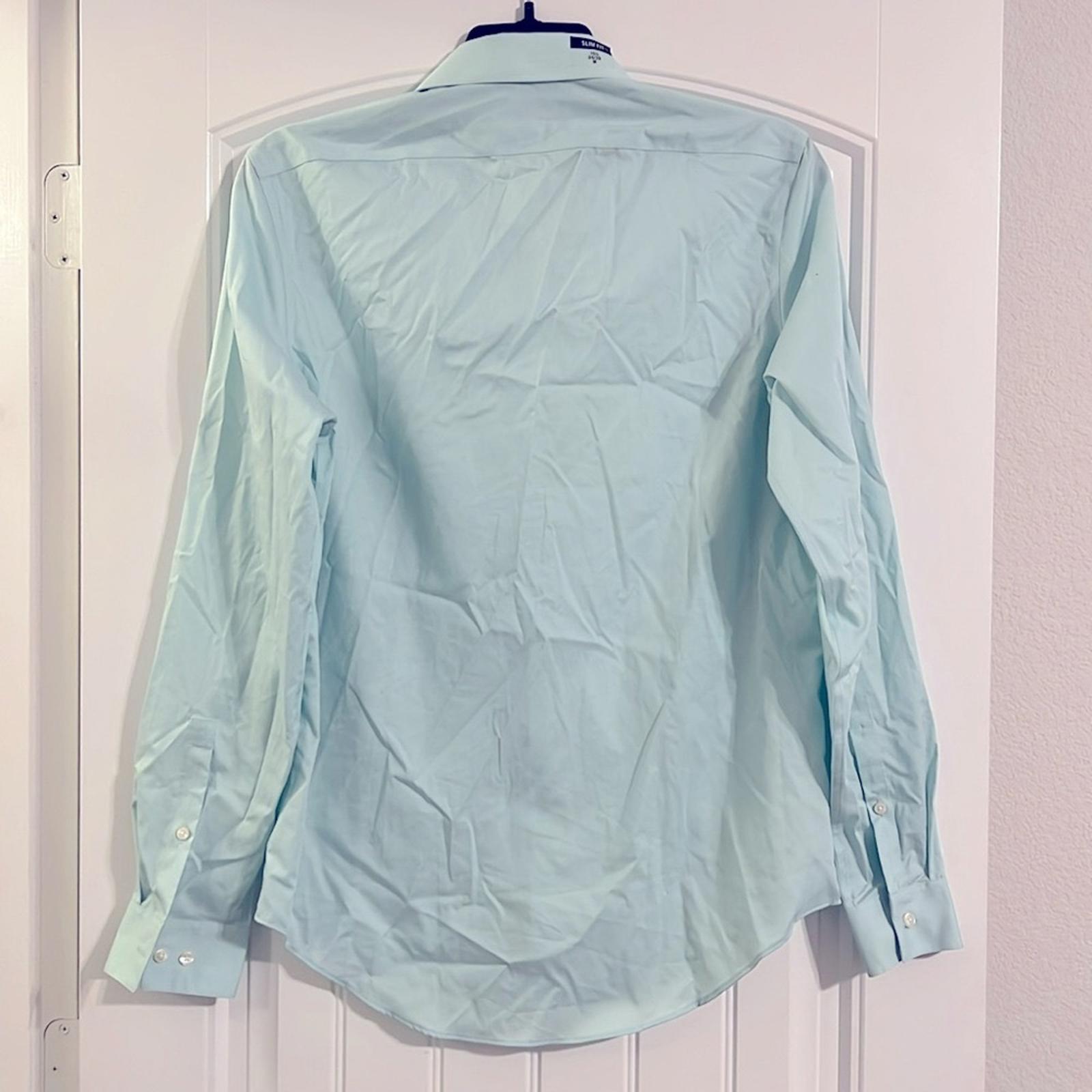 Calvin Klein Steel Slim-Fit Stain Shield Dress Shirt Green 15.5 (34/35) NEW