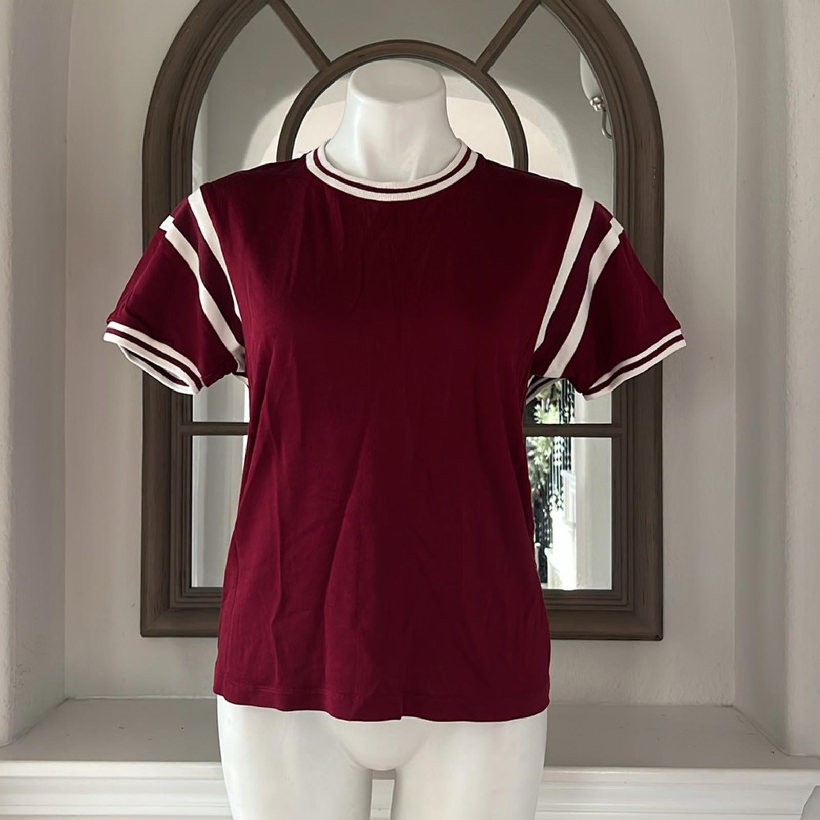 T by Alexander Wang Short Sleeve Jersey Top in Burgundy Red, Size M EXCELLENT!