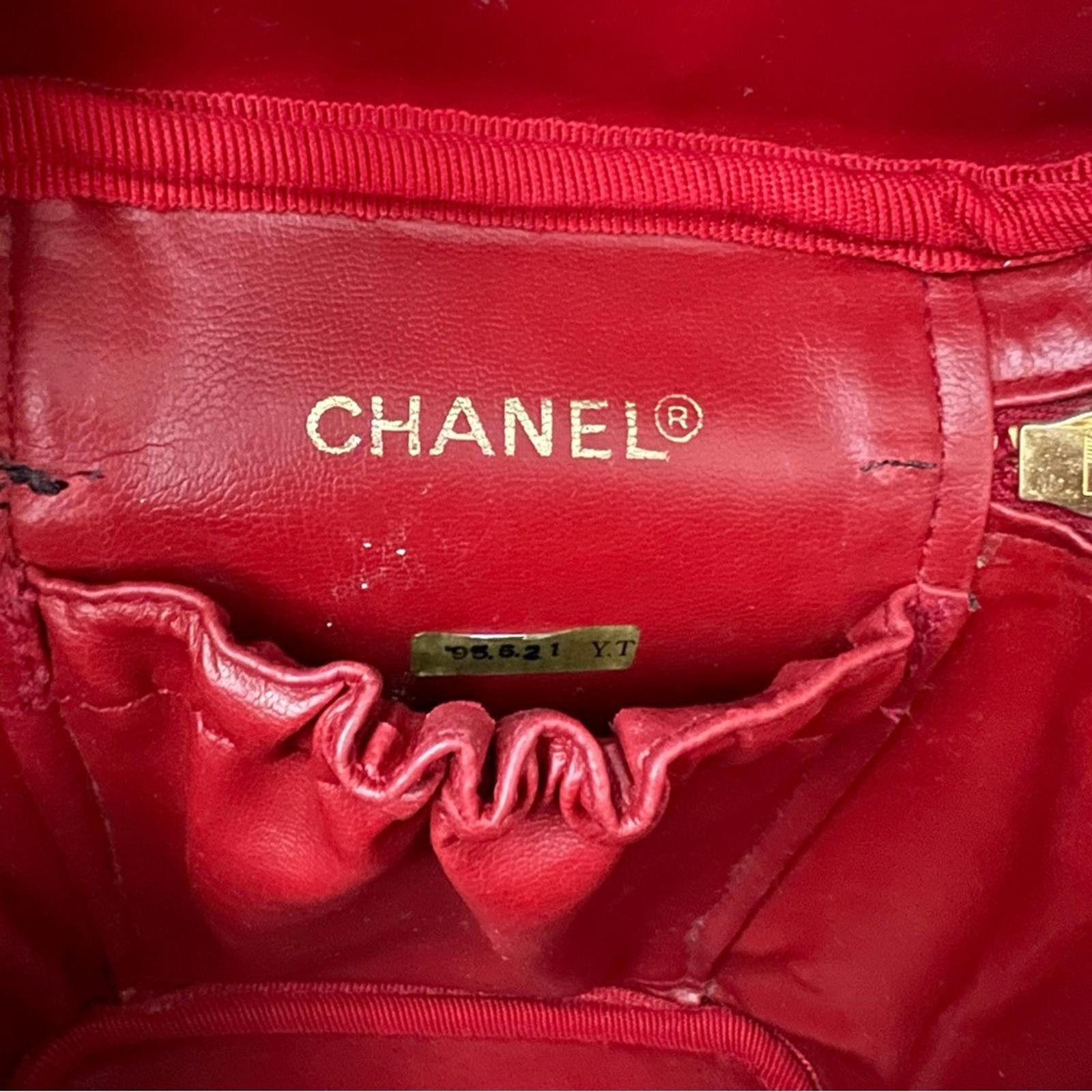 Chanel Timeless Vanity Case, Red Caviar Leather Bag