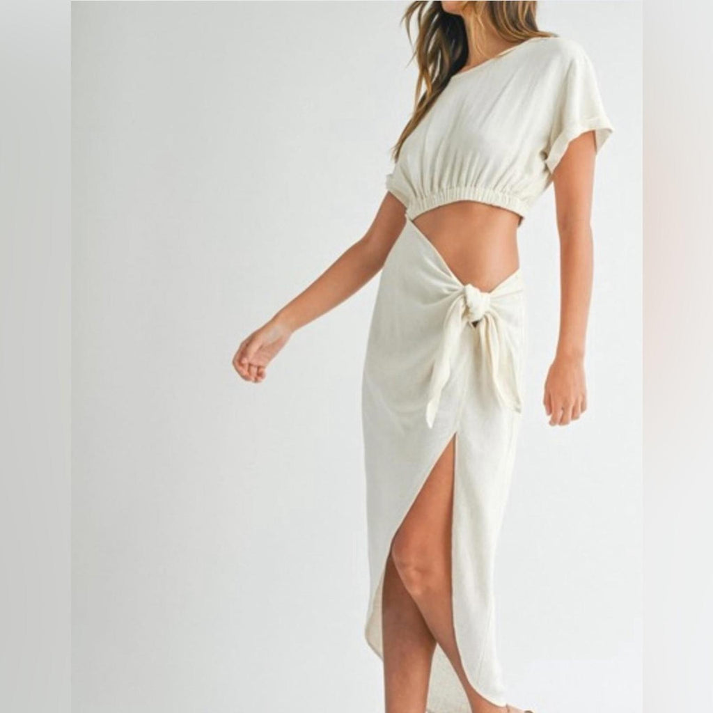 Free People Rae Maxi Dress, Cutout Summer Khaki Size XL New w/Tag Retail $168