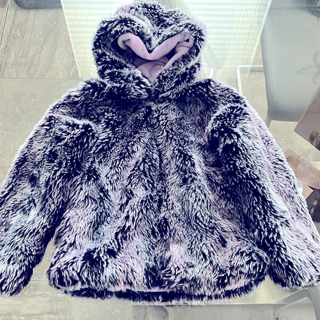American Widgeon Purple Sherpa Hooded Jacket Size 6X EXCELLENT!