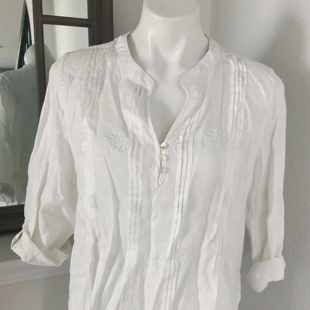 Anthropologie’s Cynthia Rowley Linen Shirt Tunic in White, Size L