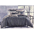 Hudson Park Collection Deco Fan King Duvet Cover, Black Grey New in Box $470