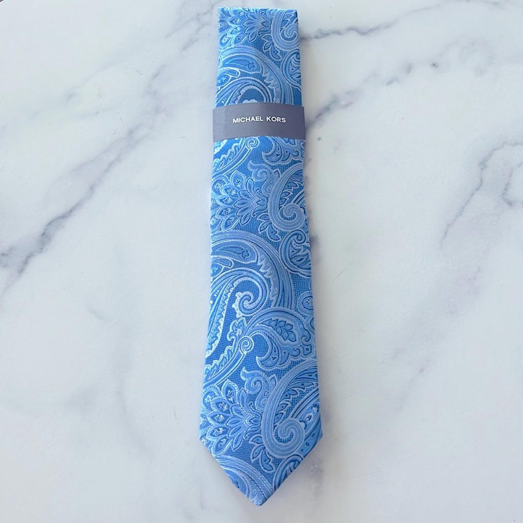Michael Kors Kadar Paisley Silk Tie in Blue, One Size, NWT
