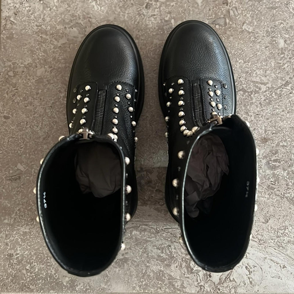 Jimmy Choo Nola Embellished Ankle Boots in Black Size 37.5 New + DustBag $1395