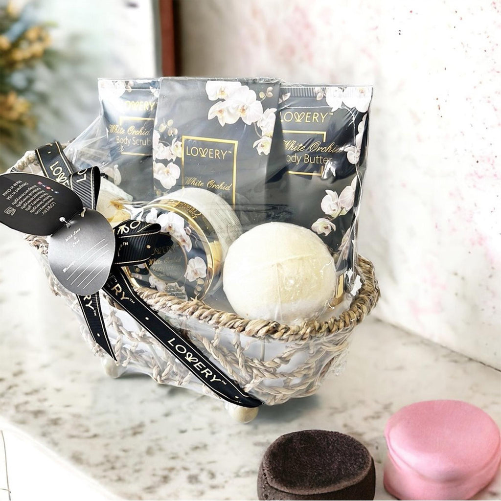 LOVERY White Orchid Bath Gift Set -11-Piece Handmade Spa Kit NEW w/Tag