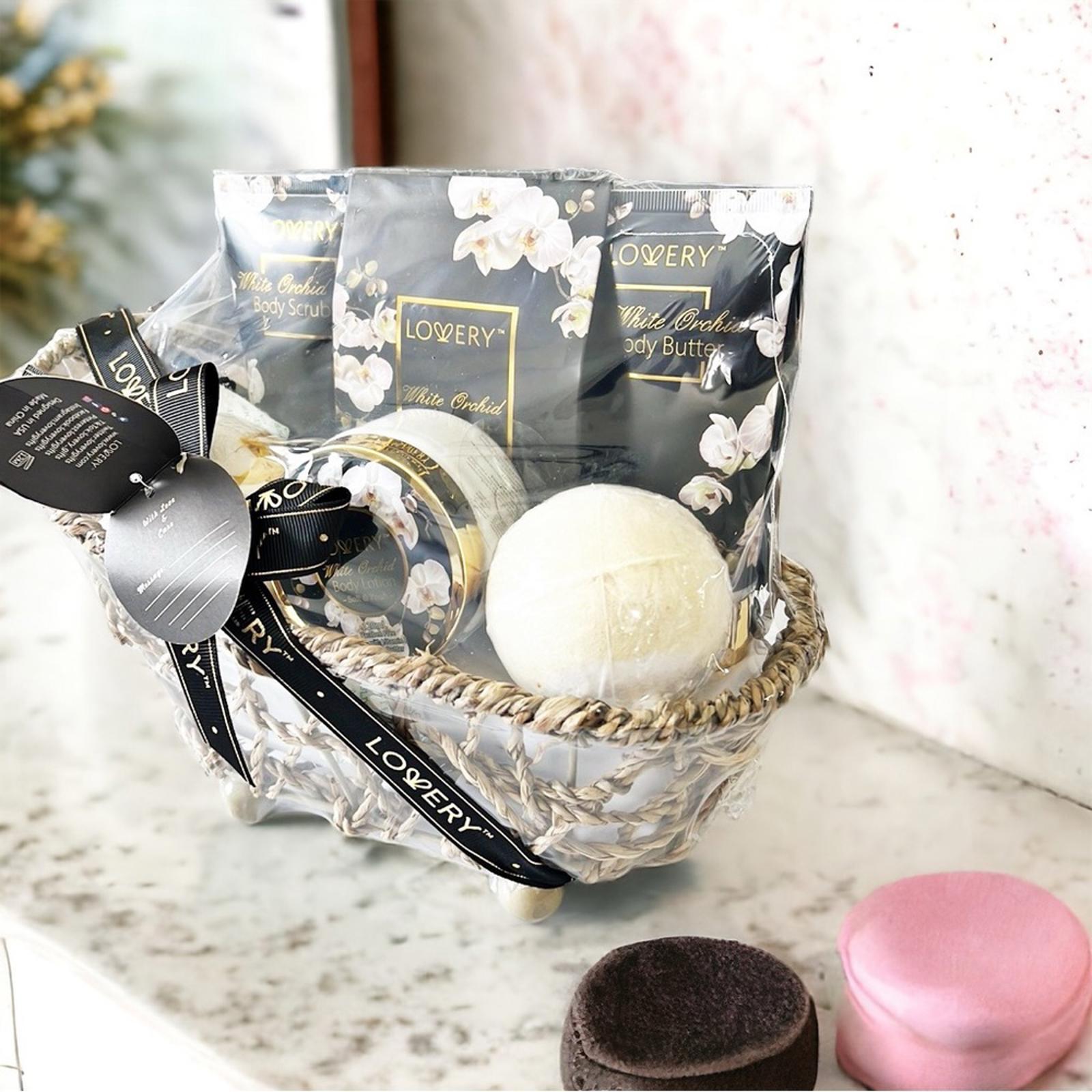 LOVERY White Orchid Bath Gift Set -11-Piece Handmade Spa Kit NEW w/Tag