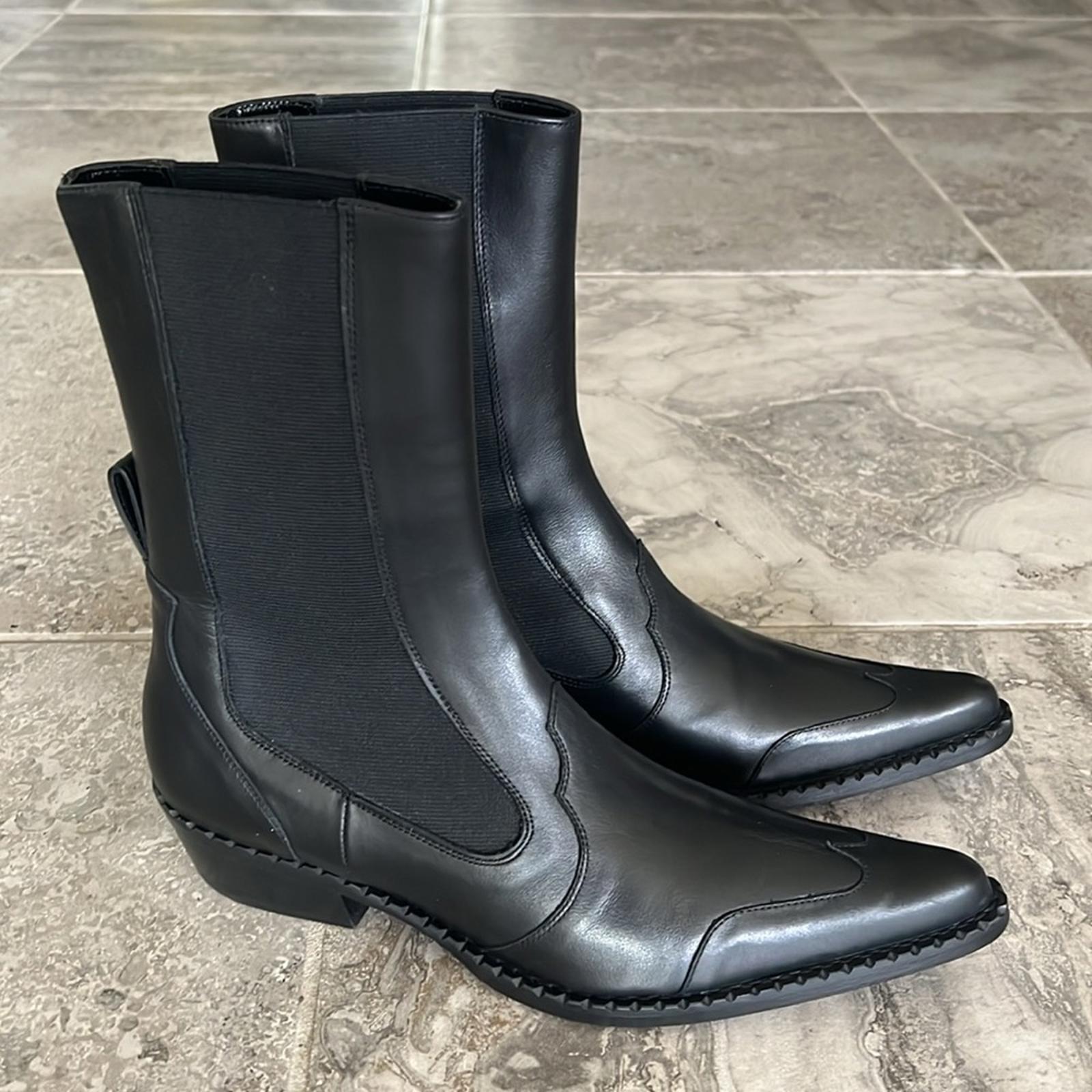 By Far Otis Chelsea Boots in Black Nappa Leather, Size 39 New in Box w/Dust Bag