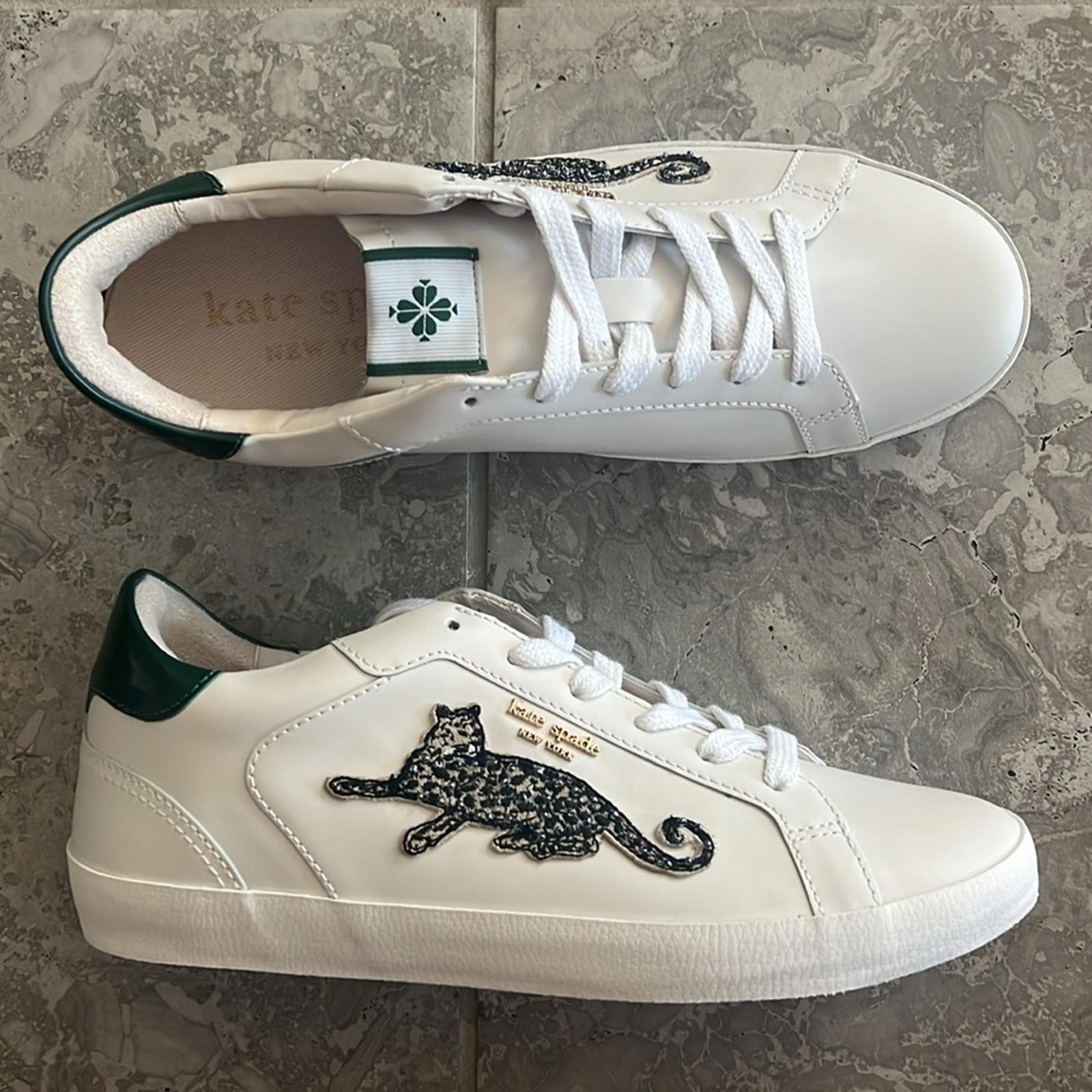 NEW Kate Spade Ace Leopard Lace-Up Low Top Sneakers w/Extra Shoe Lace, Size 11