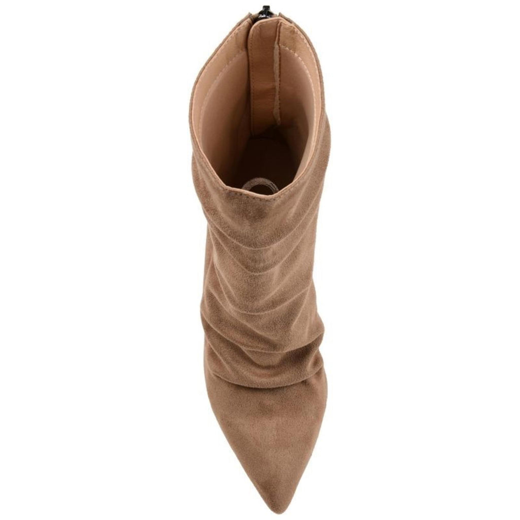 Journee Collection Markie Back Heel Zip Stiletto Booties in Tan, Size 9.5 NEW