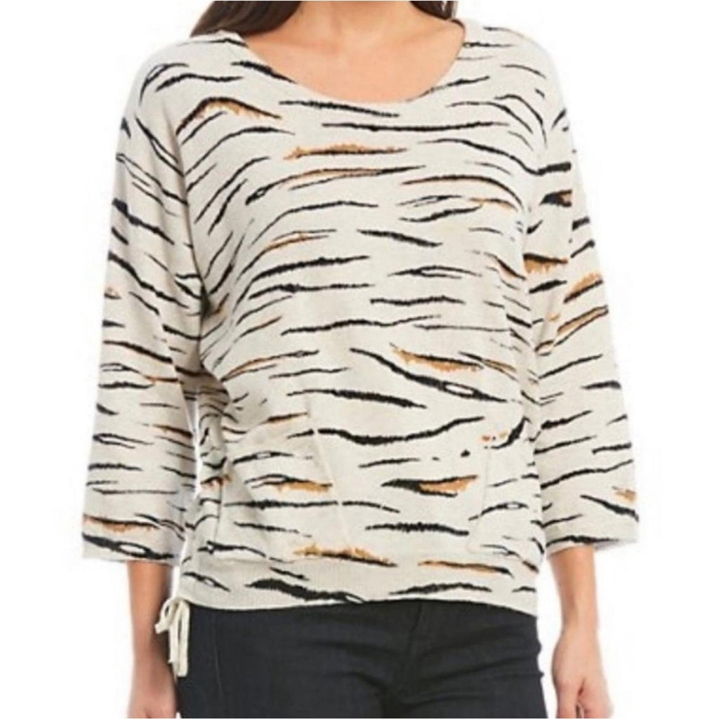 NEW Democracy Zebra Print Sweater w/Pockets, Plus Size 2X New w/Tag in Packaging