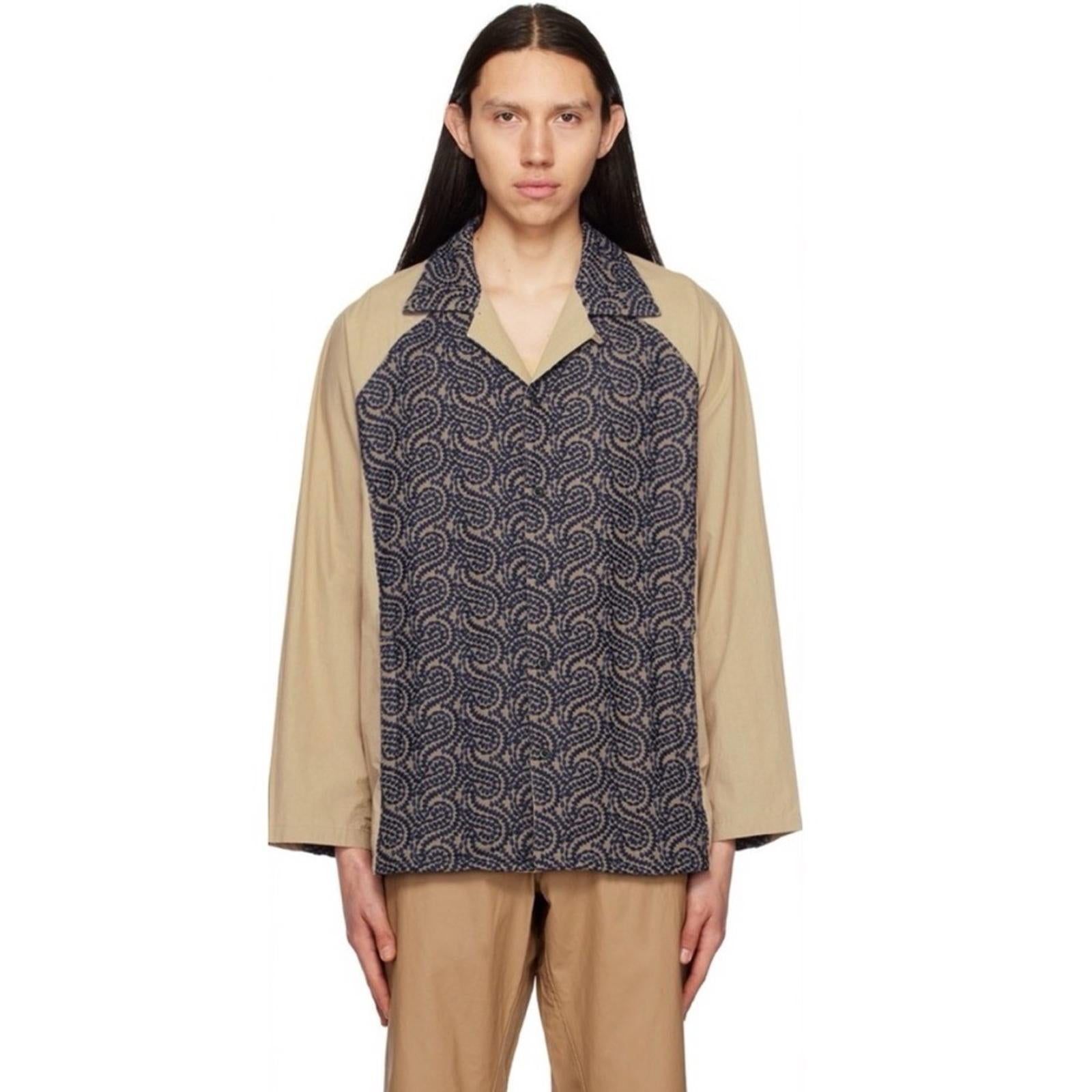 Nicholas Daley Embroidered Raglan Sleeve Button-up Shirt, Size M NEW w/Tag $560