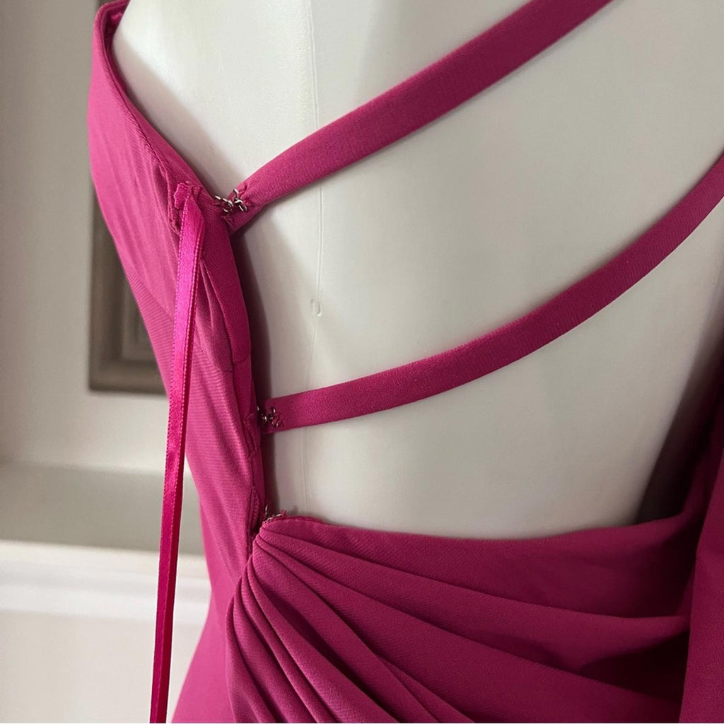 Mac Duggal IEENA Draped Back Gown/Dress in Candy Pink, Size 2 New w/Tag
