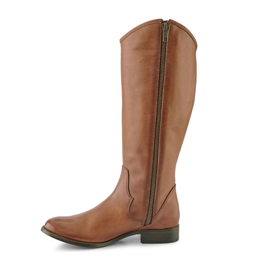 FRYE Leather Inside Zip Tall Boots in Cognac, Size 5 NEW in Box $378