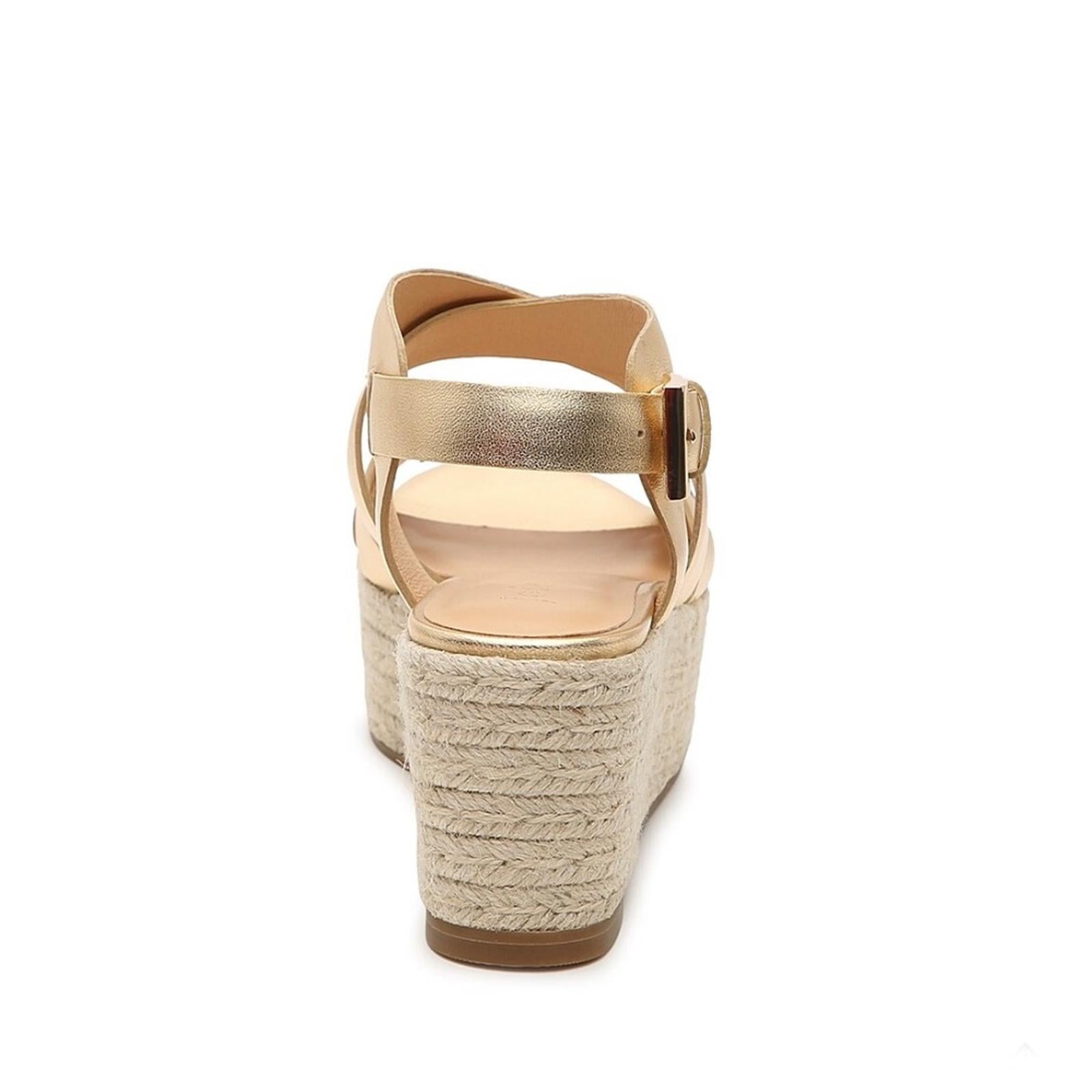 New JOIE Gaelyn Espadrilles Platform Sandals, Light Gold Size 41 New in Box $278