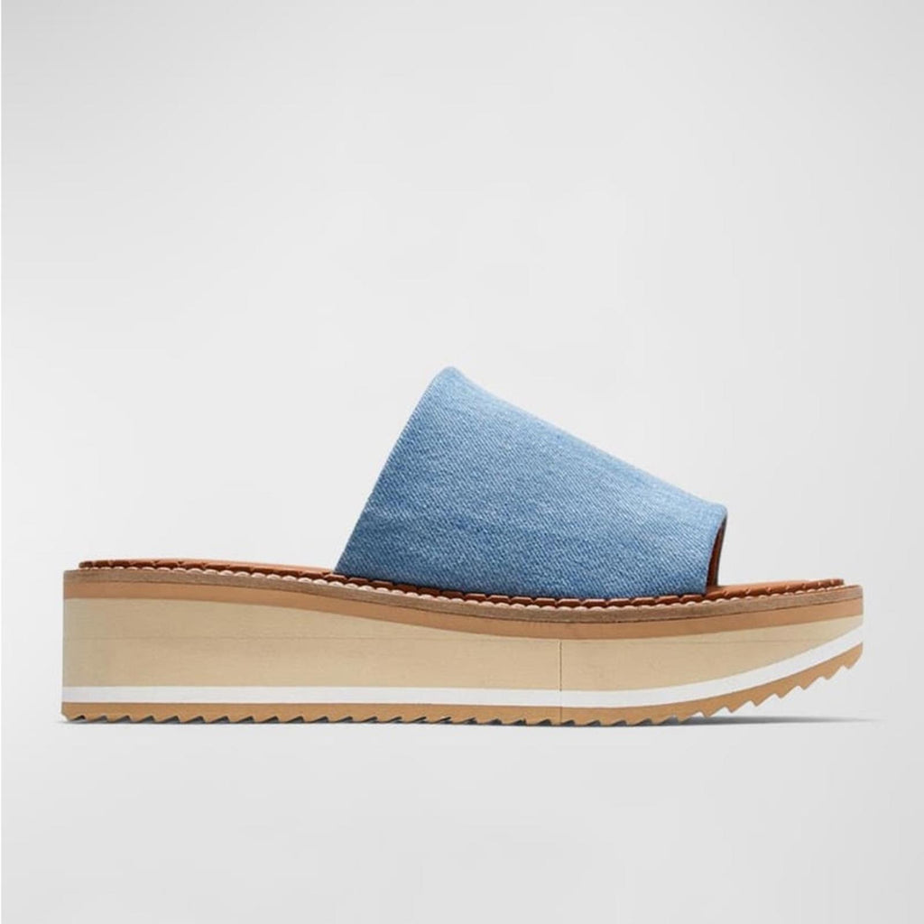Clergerie Paris FastJ Denim Flatform Sandals, Size US 10.5 NEW $475 (Sold Out)