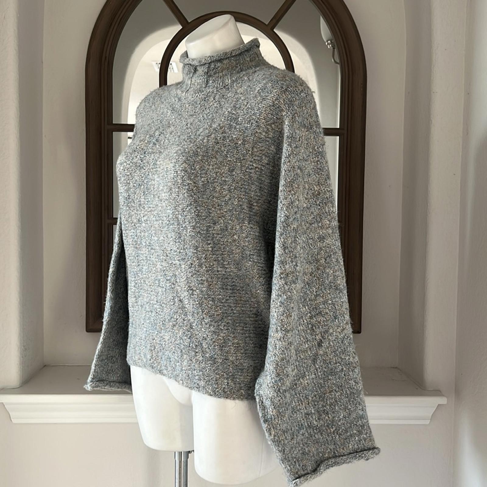William Rast Slouchy Rolled Mock Neck Wool-Blend Knit Sweater Size M EXCELLENT!