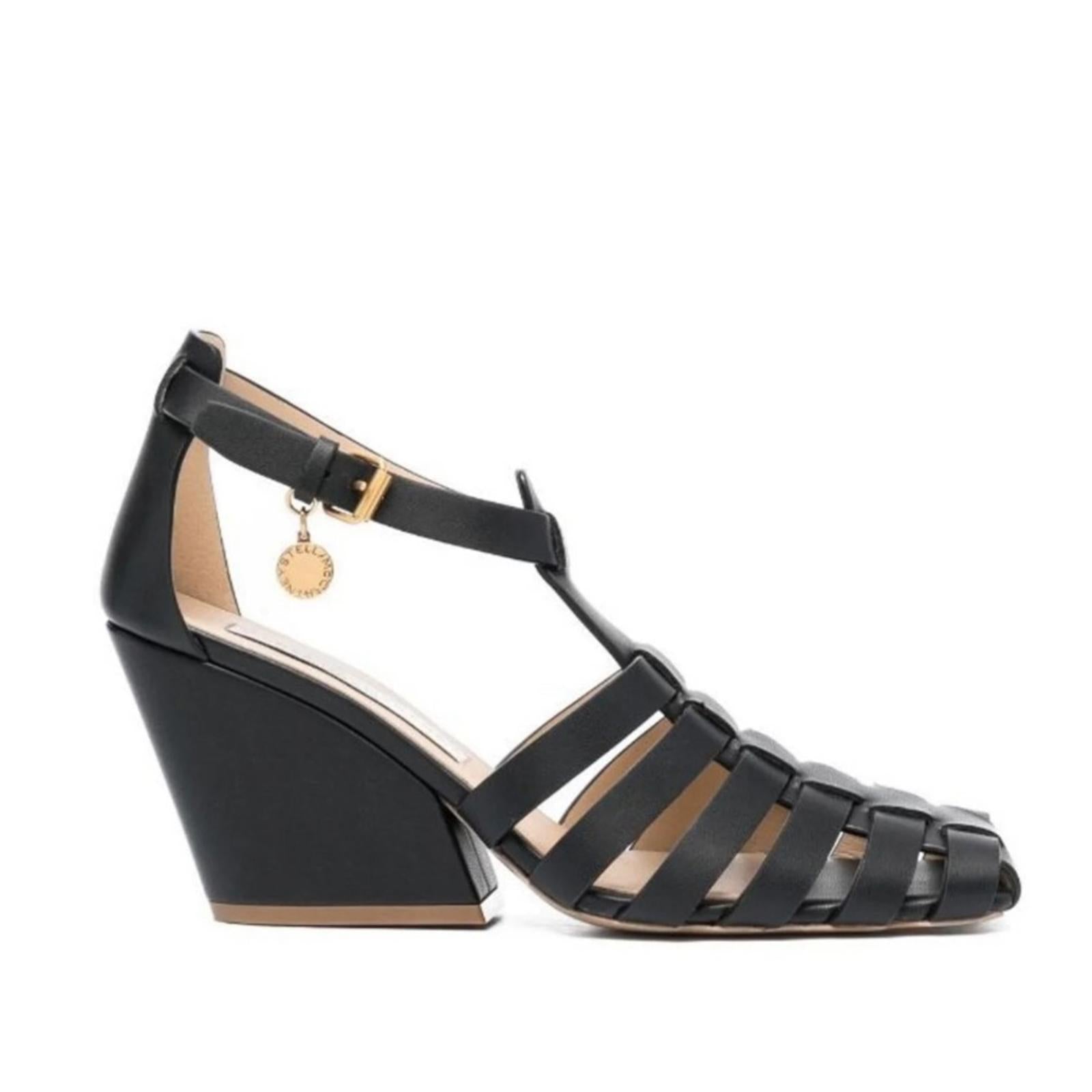 Stella McCartney Cowboy Wedge Sandals, Black Size 36.5 New in Box, Retail $1,045