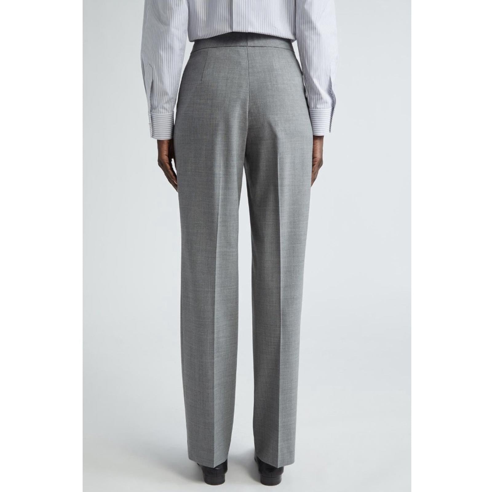 NEW Lafayette 148 NY Irving Straight Leg Dress Pants Grey, Size 12 NWOT $598
