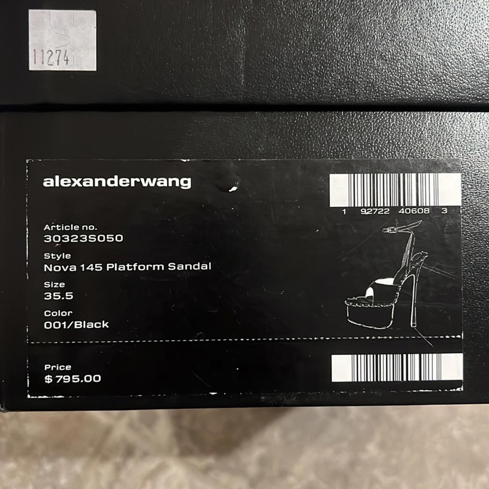 Alexander Wang Nova Ankle Strap 145 Studded Platform High Heel Sandals 35.5 NEW