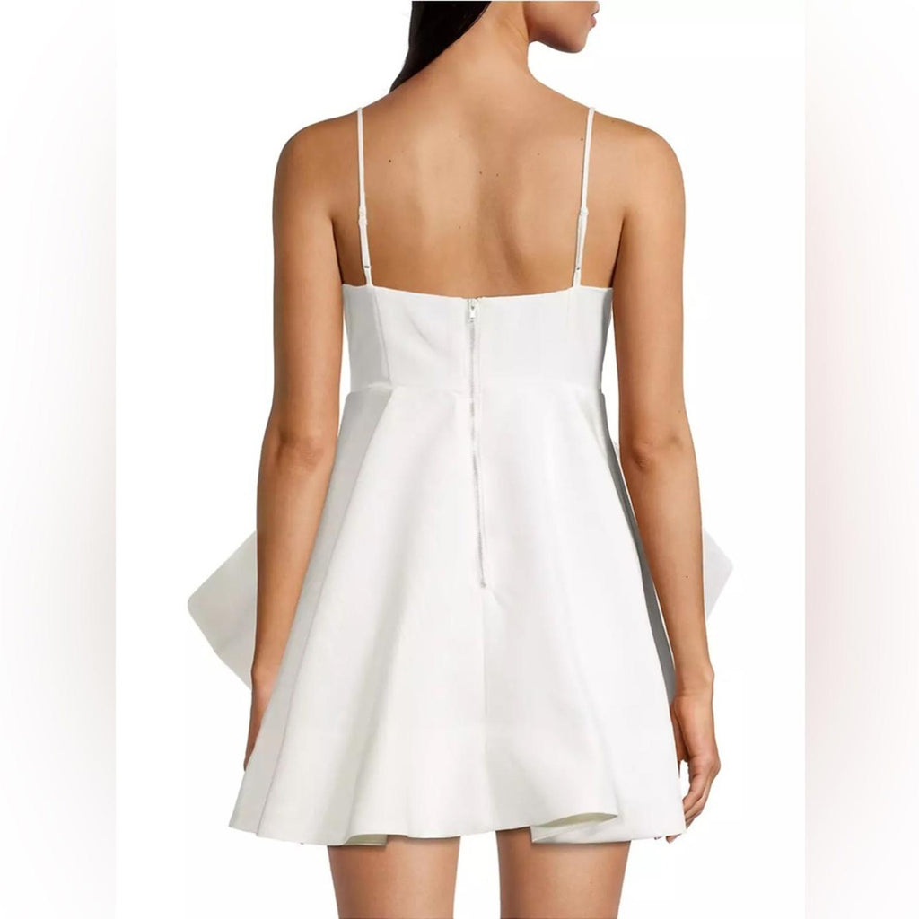 BARDOT Annabelle Statement Bow Minidress, Orchid White Size 6/M Retail $169